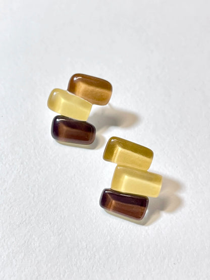 Jelly Glass Earrings - Spiced Honey & Cocoa