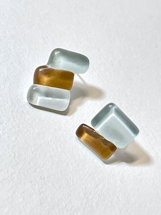 Jelly Glass Earrings - Coastal Sky & Sand