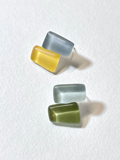 Jelly Glass Earrings - Mismatched Citrus & Sky