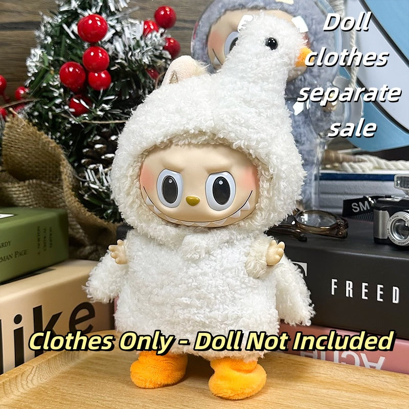 Labubu Clothes 17cm- Swan Costume Set - Bonnet + Sweater + Socks