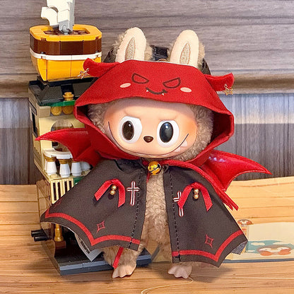 17cm Labubu Clothes Doll Devil Cape