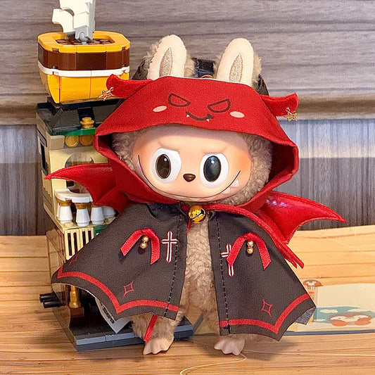 17cm Labubu Clothes Doll Devil Cape