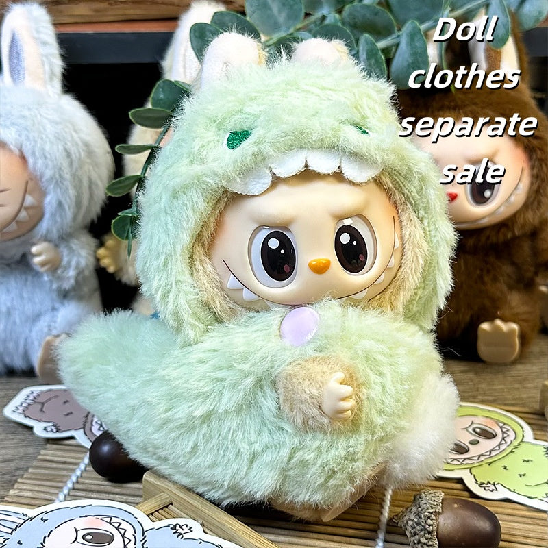 Labubu Outfit 17cm- 3D Green Dinosaur (Hooded Puffer Jacket + Tail)