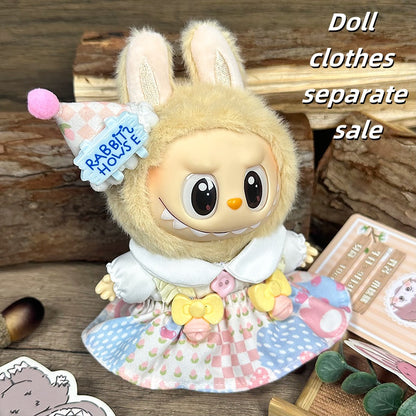 Labubu Outfit 17cm- Ice Cream Party (Birthday Hat + Top + Pinafore Dress)