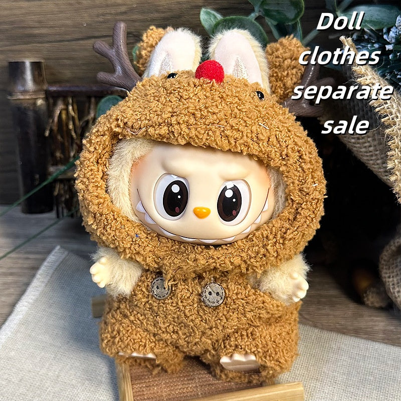 Labubu Clothes 17cm-Little Reindeer (Hood + Overalls)