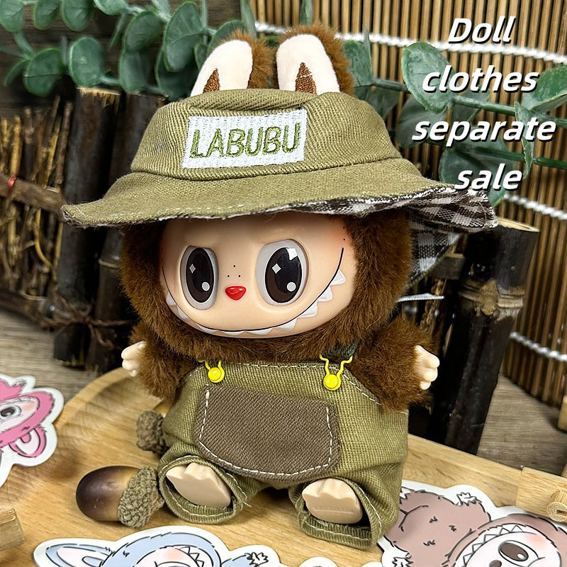 Labubu Clothes 17cm -- Pocket Hunter (Fisherman Hat + Overalls)