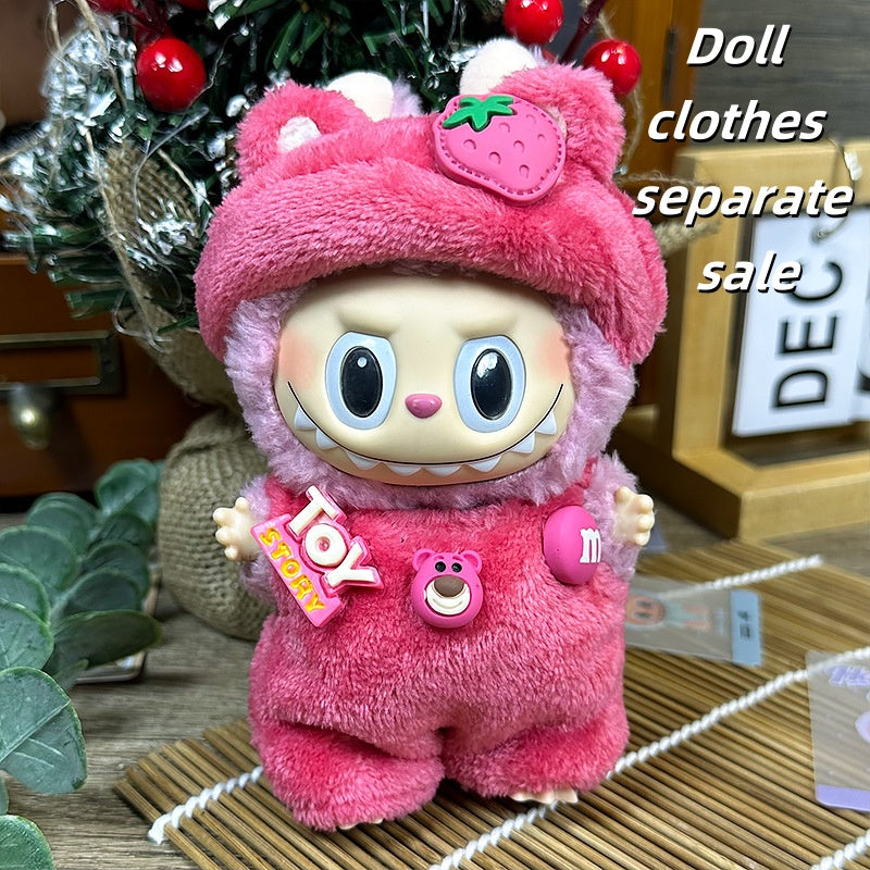 Labubu Clothes 17cm  - Strawberry Cutie (Headband + Dress)
