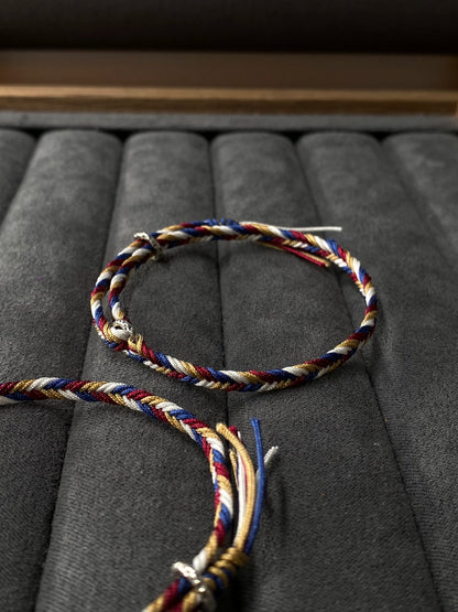 Carnival- Handwoven Lucky Herringbone Bracelet- 925 Silver