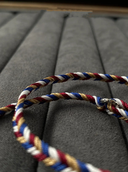 Carnival- Handwoven Lucky Herringbone Bracelet- 925 Silver