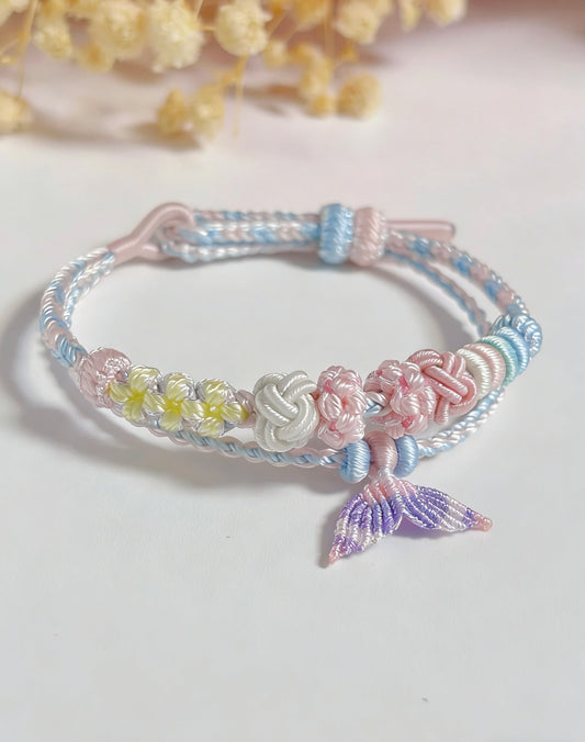 Mermaid Tail Bracelet - Handwoven Ocean Wave Design