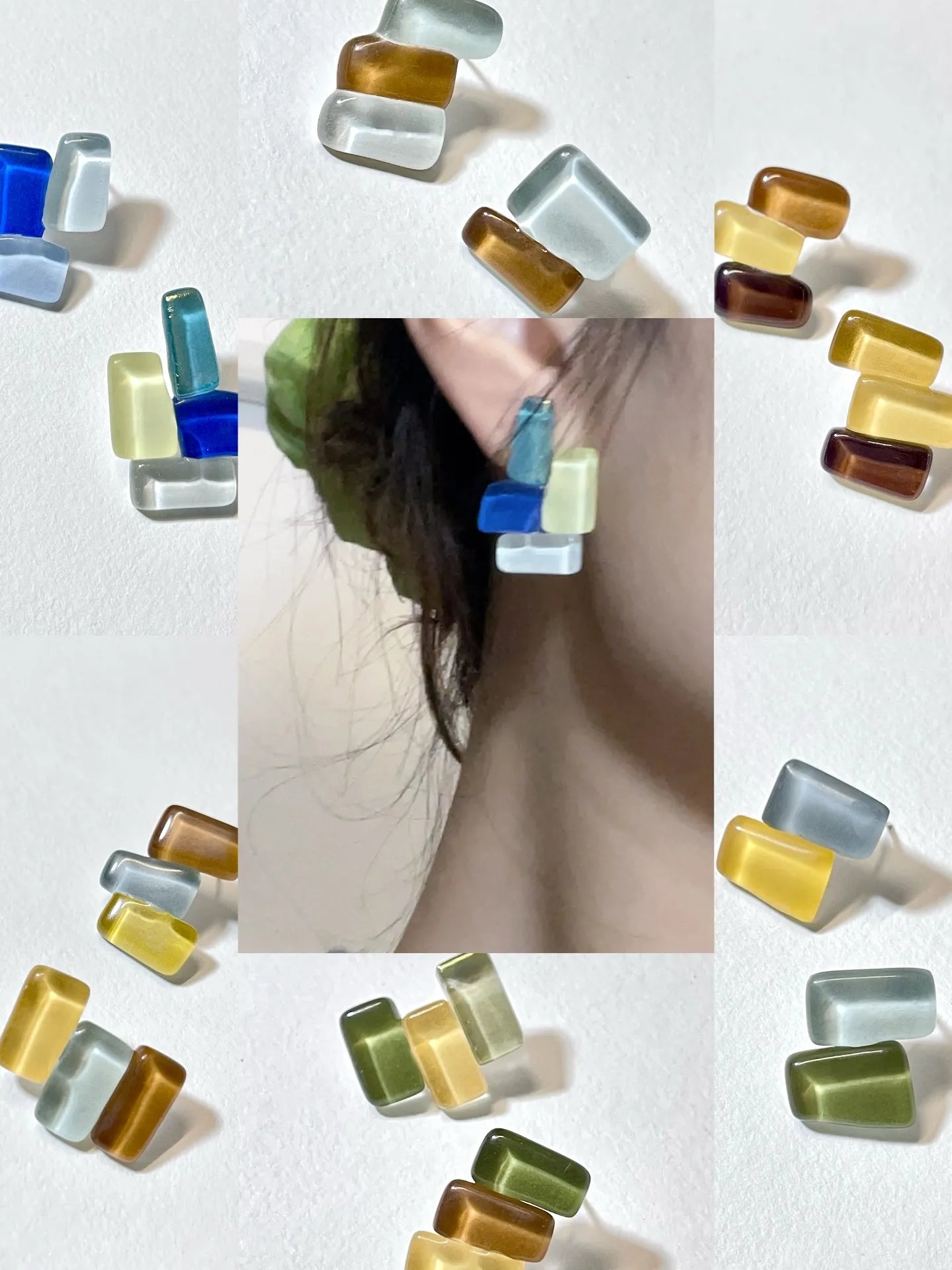 Jelly Glass Earrings - Spiced Honey & Cocoa