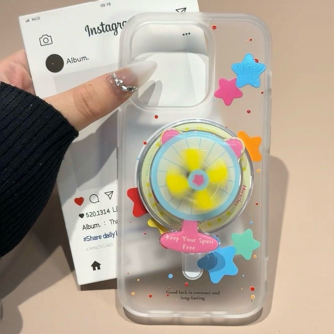 Multicolor Starry Phone Case & Whirlwind-Spinning Stand Set