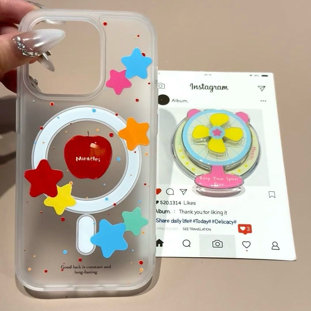 Multicolor Starry Phone Case & Whirlwind-Spinning Stand Set