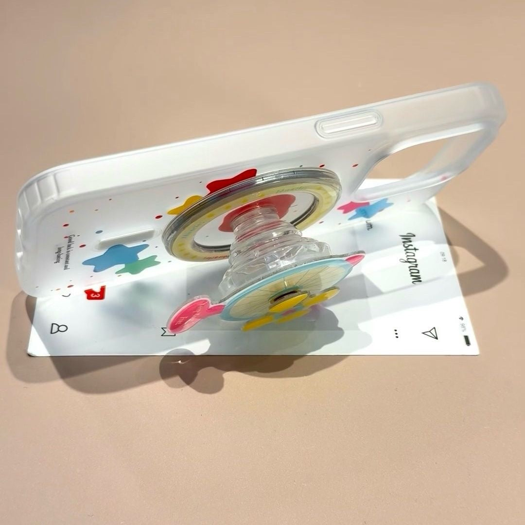 Multicolor Starry Phone Case & Whirlwind-Spinning Stand Set