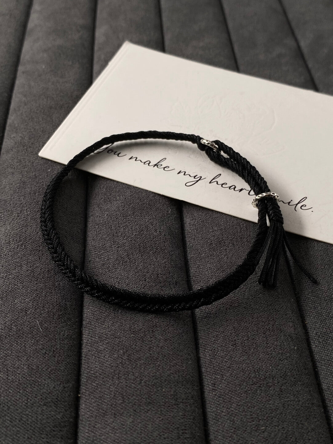 Onyx Samurai - Herringbone Bracelet- 925 Silver