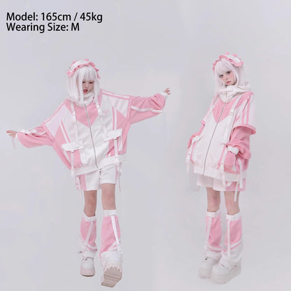 [Winged Light Gear] Original Decora Kei Anime-style Coat Set - [Pink] Otaku Fashion
