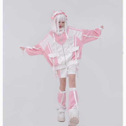 [Winged Light Gear] Original Decora Kei Anime-style Coat Set - [Pink] Otaku Fashion