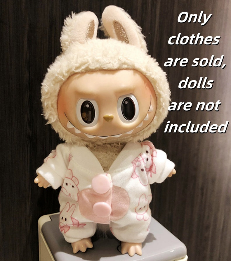 Labubu Clothes 17cm-Pink Bunny Pajamas