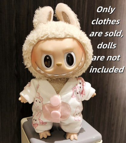 Labubu Clothes 17cm-Pink Bunny Pajamas