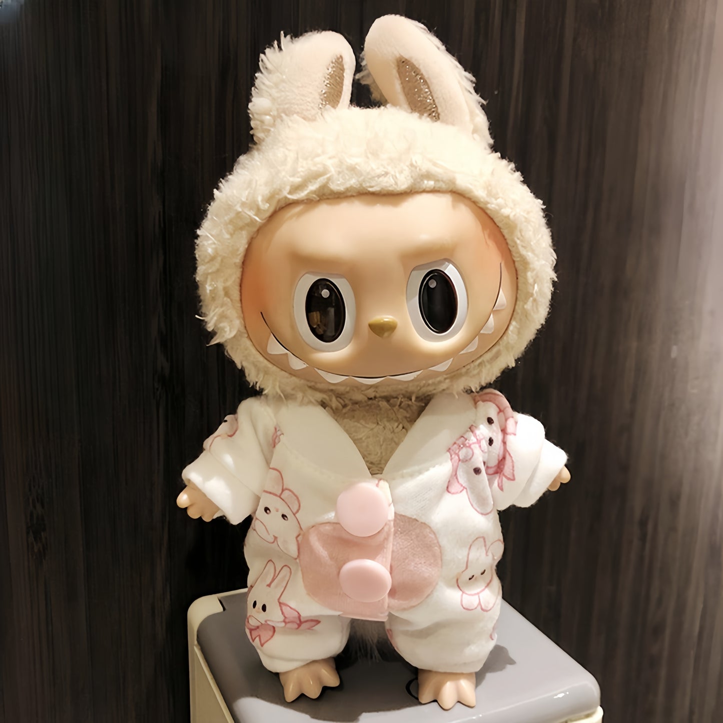 Labubu Clothes 17cm-Pink Bunny Pajamas