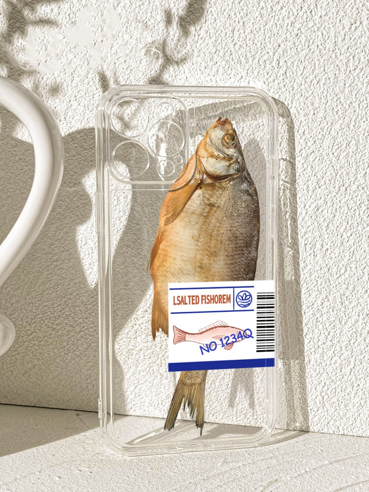 Clear Transparent Fish Design iPhone Case for iPhone 16/15/14/13/12/11 Pro/Max/Plus - Lightweight Protective Cover