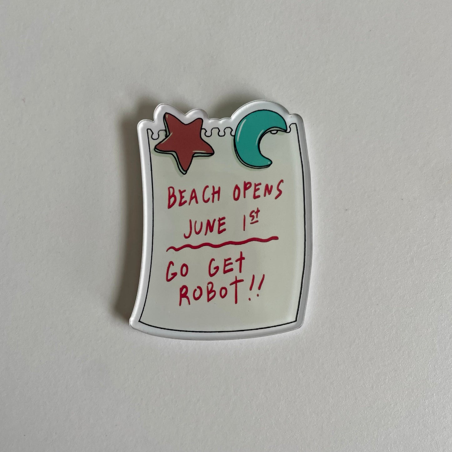 Robot Dreams Fridge Magnet 14 - Beach Open Note | 4×6cm |3mm Thick