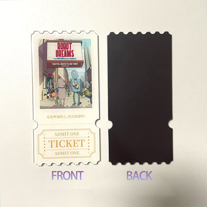 Robot Dreams Fridge Magnet 18 - Robot & Dog Walking Movie Ticket | 6×12cm | 3mm Thick