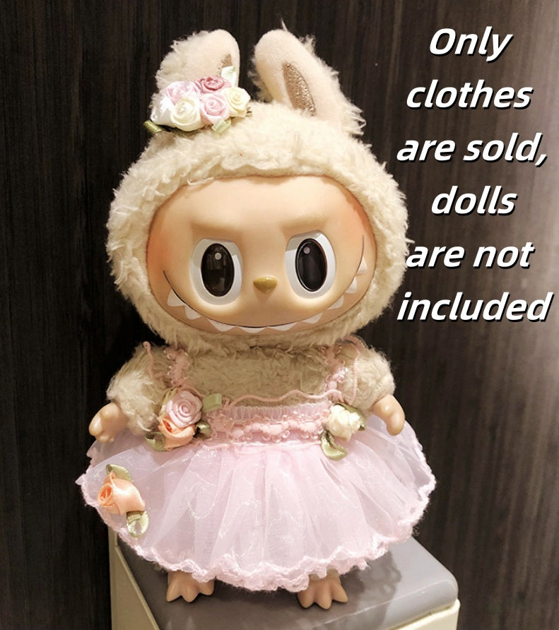 Labubu Clothes 17cm-Rose Tulle Dress