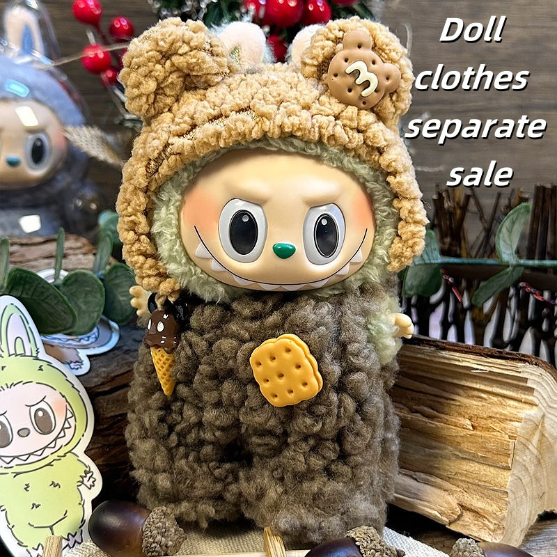 Labubu Clothes 17cm -Ice Cream Cookie Outfit Set (Headband + Dress)