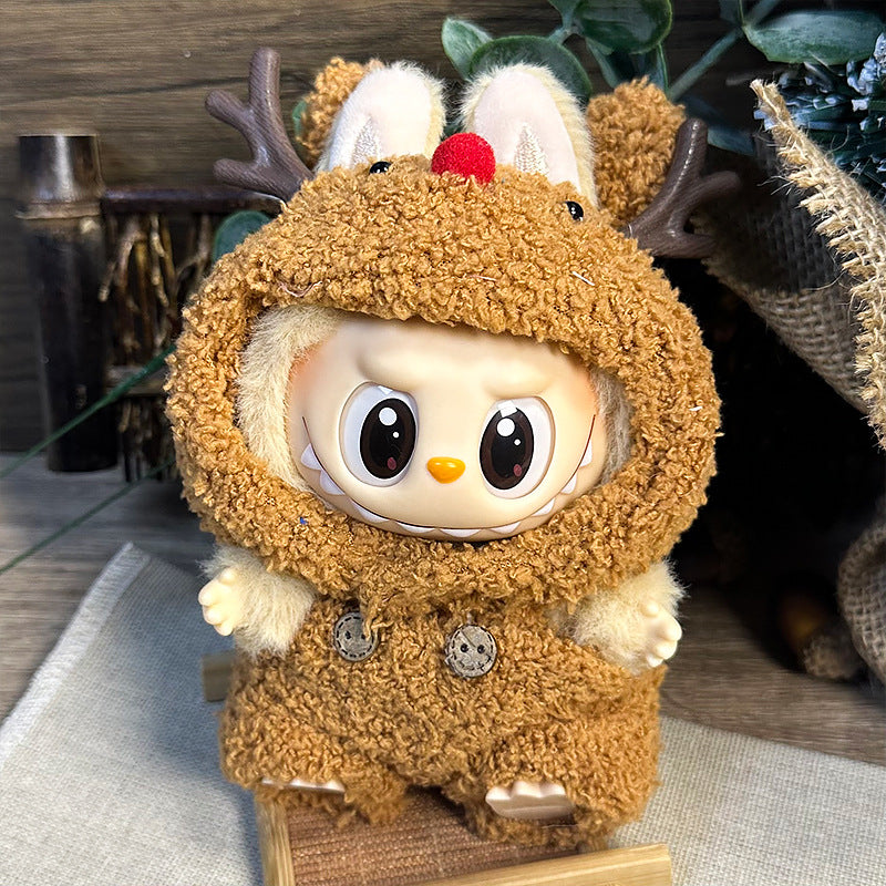 Labubu Clothes 17cm-Little Reindeer (Hood + Overalls)