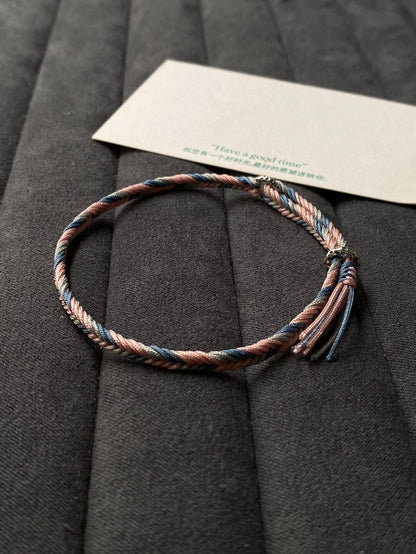 Sea Salt Peach - Herringbone Bracelet- 925 Silver