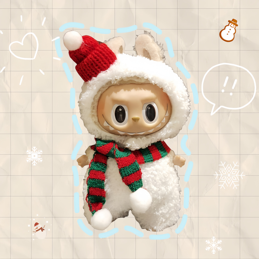 Labubu Clothes 17cm-Snowman Plush Outfit Set