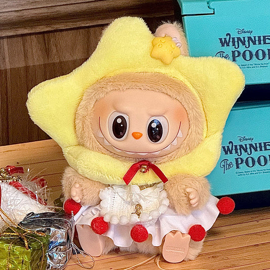 17cm Labubu Clothes - Star Baby Set (Star Hairband + Scarf + Dress)