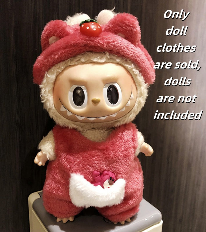 Labubu Clothes 17cm-Strawberry Plush Doll Outfit