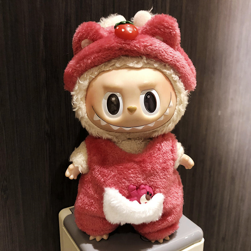 Labubu Clothes 17cm-Strawberry Plush Doll Outfit