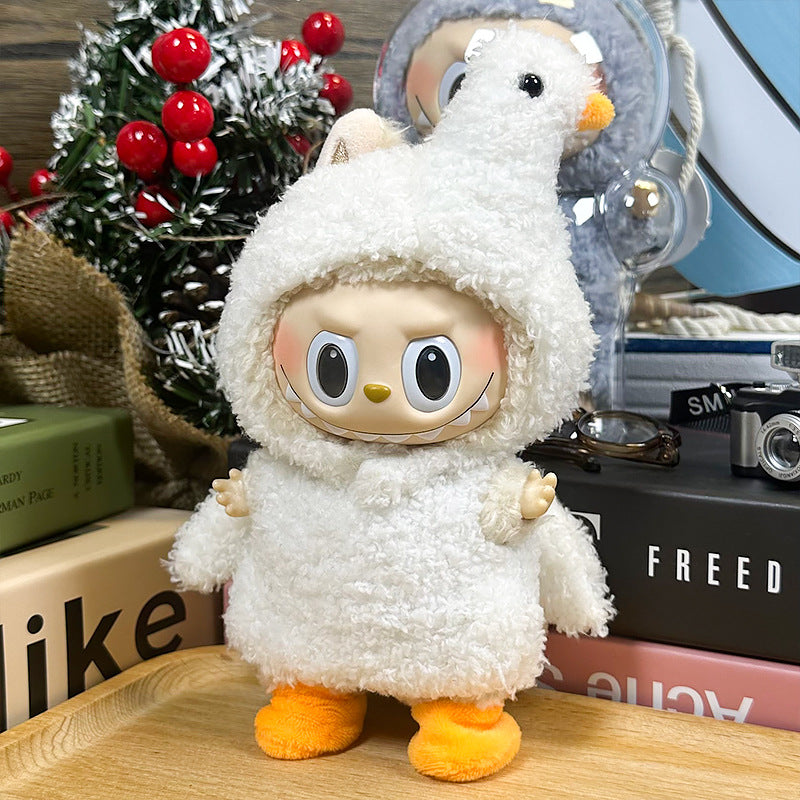 Labubu Clothes 17cm- Swan Costume Set - Bonnet + Sweater + Socks