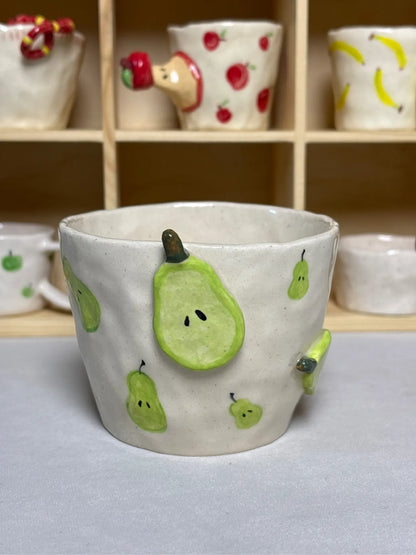 Textured Stoneware Pear Mug | Artisan Coffee Cup