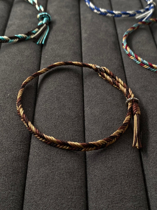 Tuscan Earth - Herringbone Bracelet- 925 Silver