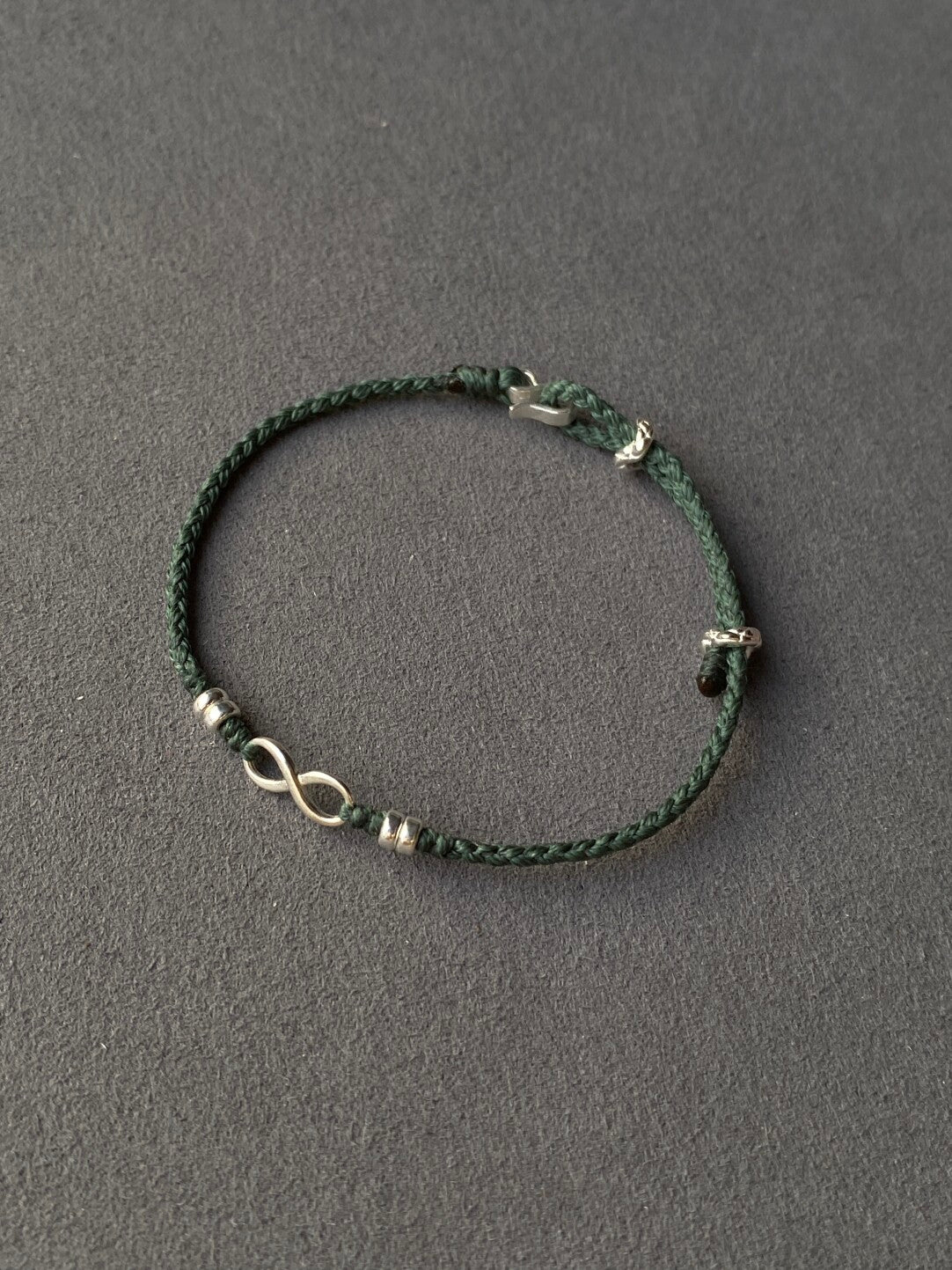 Eternal Infinity Bracelet - Handwoven Vintage Green