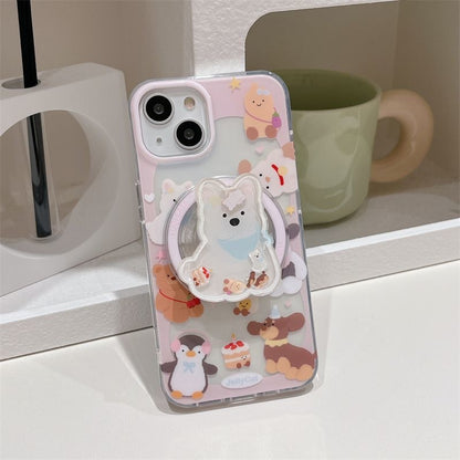 Wobbly Pup Duo: Animal Magnet Case + Liquid Glitter Dog Stand