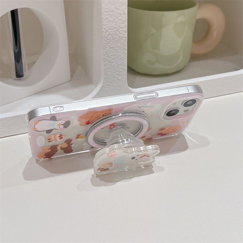 Wobbly Pup Duo: Animal Magnet Case + Liquid Glitter Dog Stand