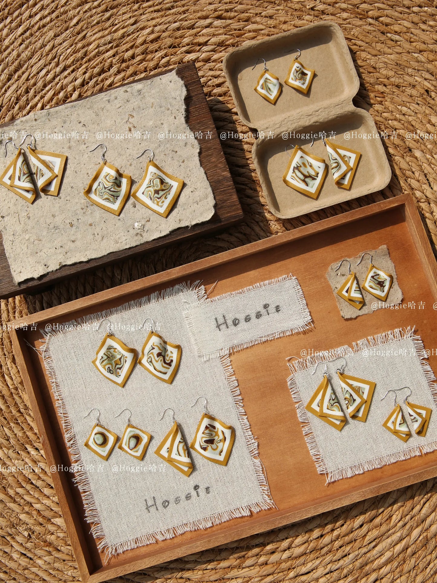 Handmade Clay Earrings Yellow- Unique Artisan Jewelry Gift