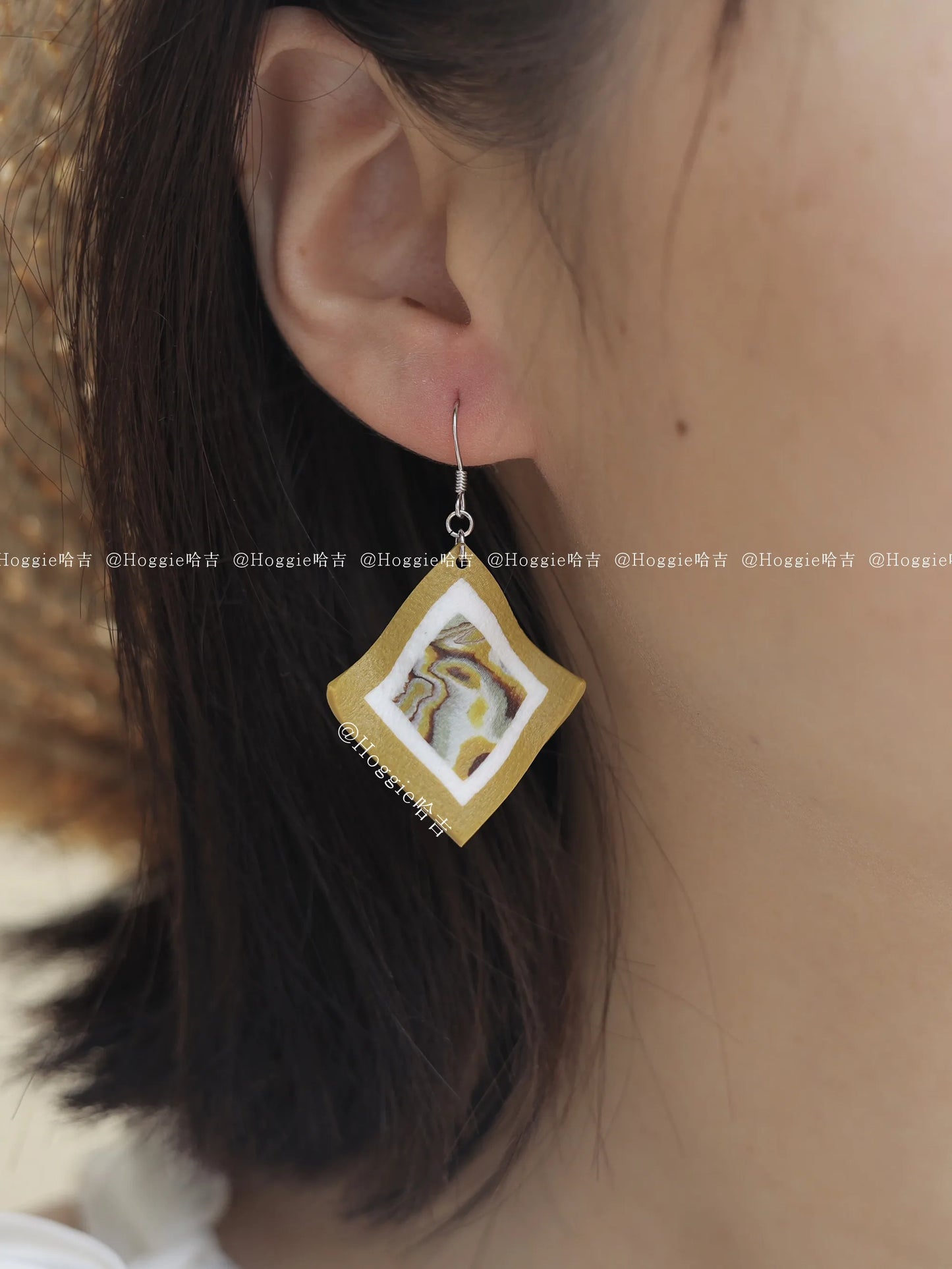 Handmade Clay Earrings Yellow- Unique Artisan Jewelry Gift