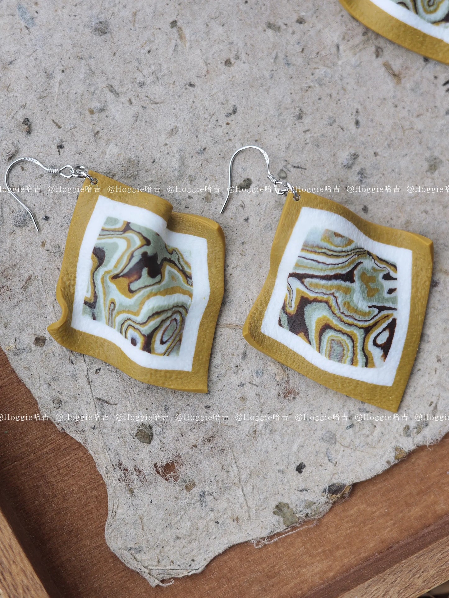 Handmade Clay Earrings Yellow- Unique Artisan Jewelry Gift