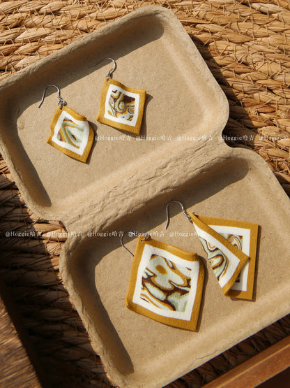Handmade Clay Earrings Yellow- Unique Artisan Jewelry Gift