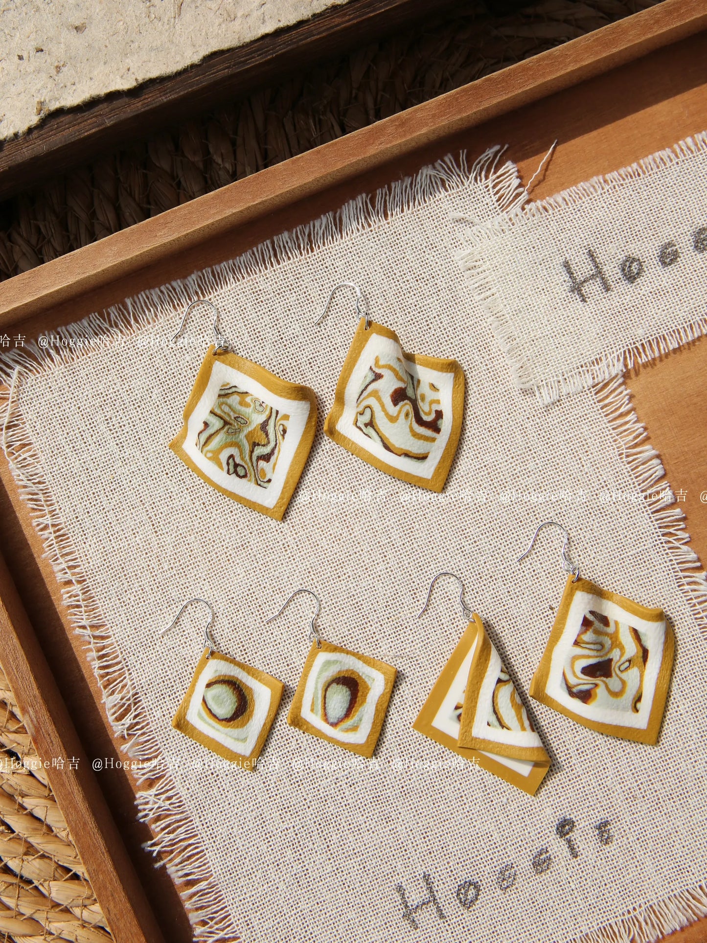 Handmade Clay Earrings Yellow- Unique Artisan Jewelry Gift