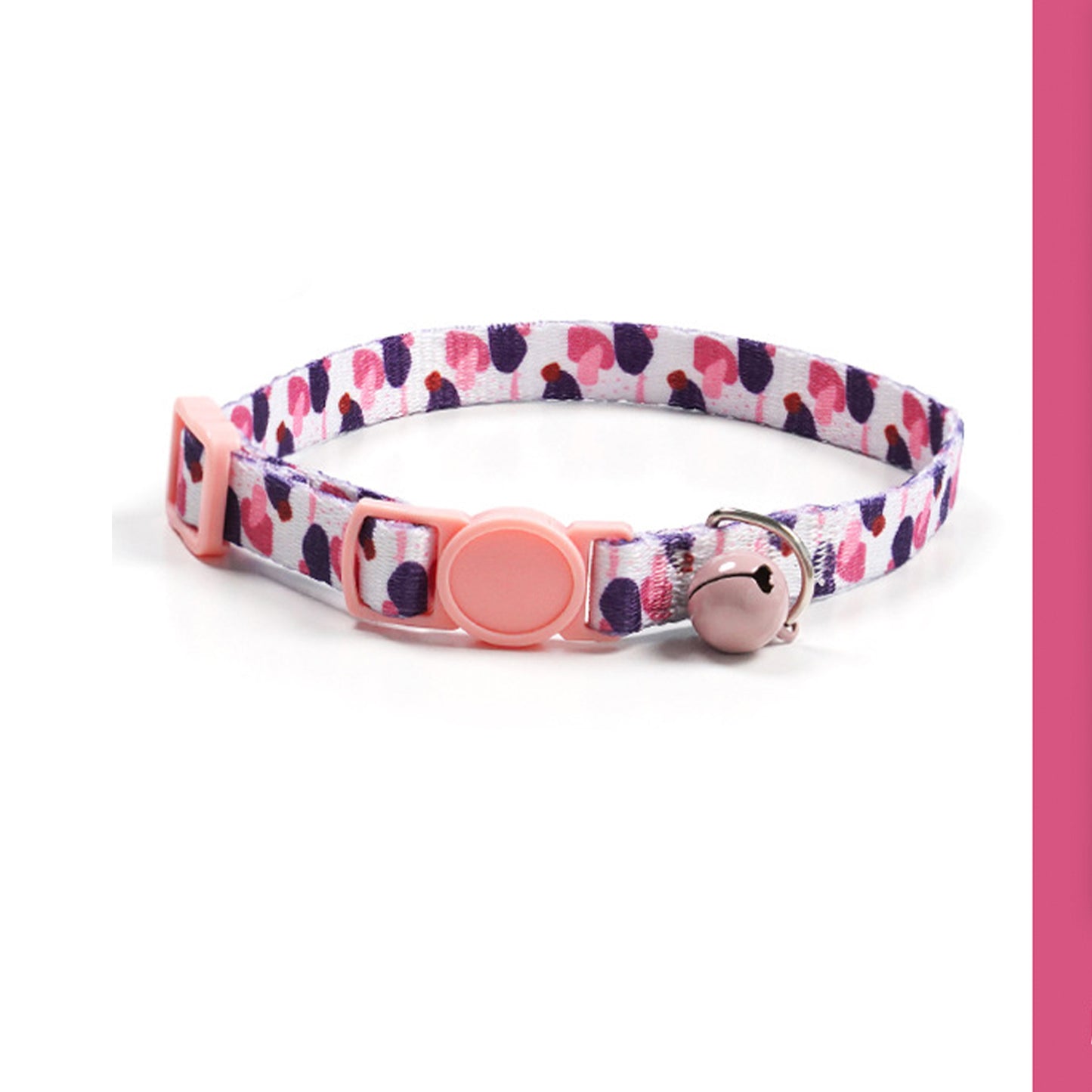 Adjustable Cat Dog Collar with Bell-Blush Pink