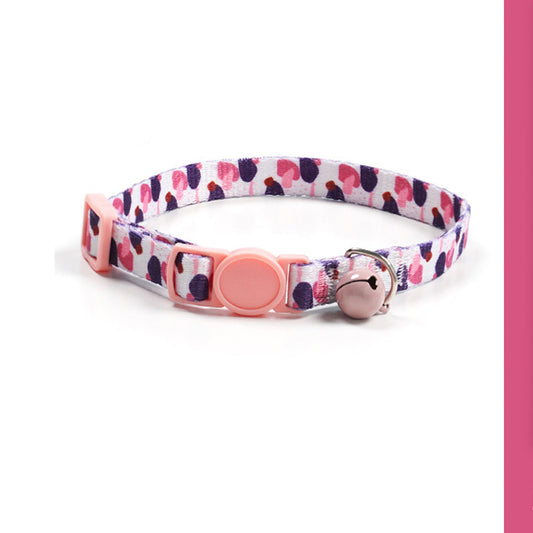 Adjustable Cat Dog Collar with Bell-Blush Pink