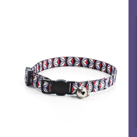 Adjustable Cat Dog Collar with Bell-British Mirror Flower