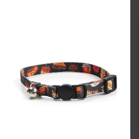 Adjustable Cat Dog Collar with Bell-Food Delight